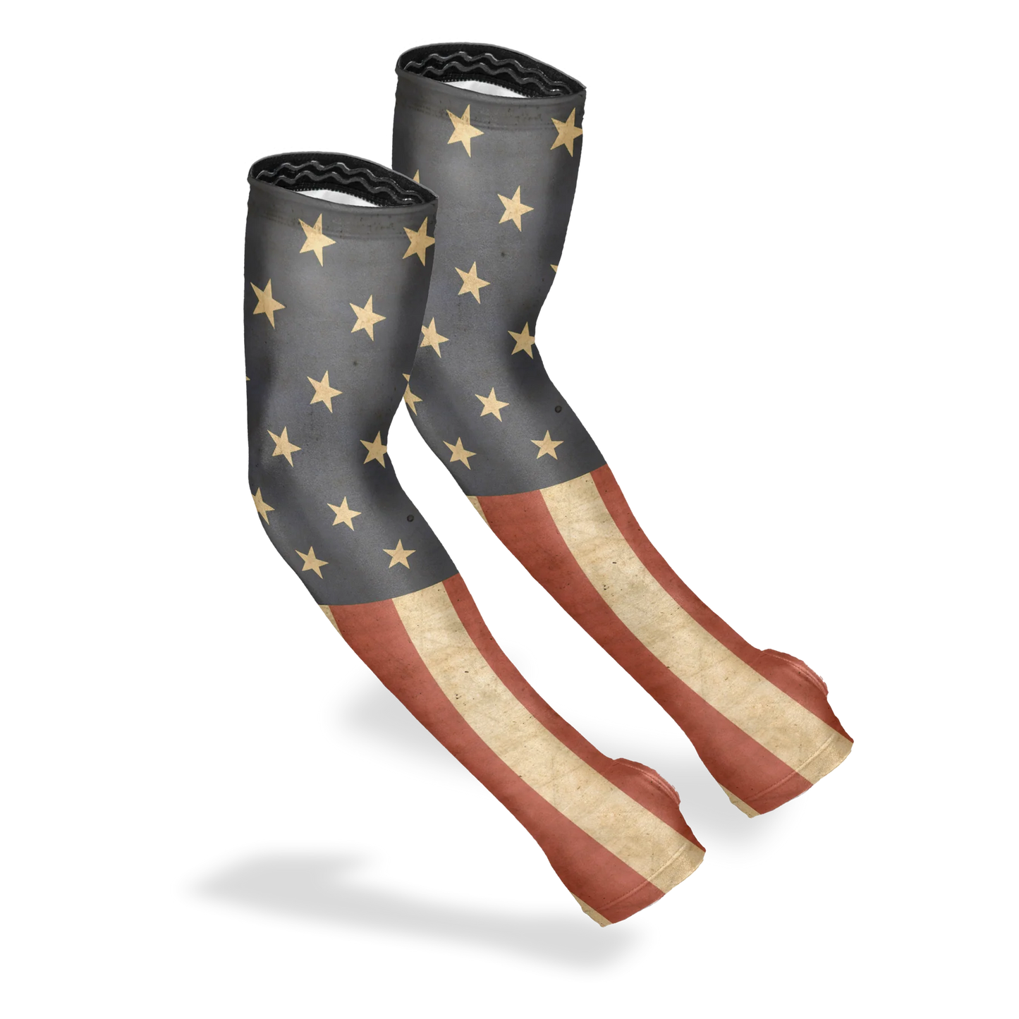 Patriotic American flag design on protective gardening leg warmers