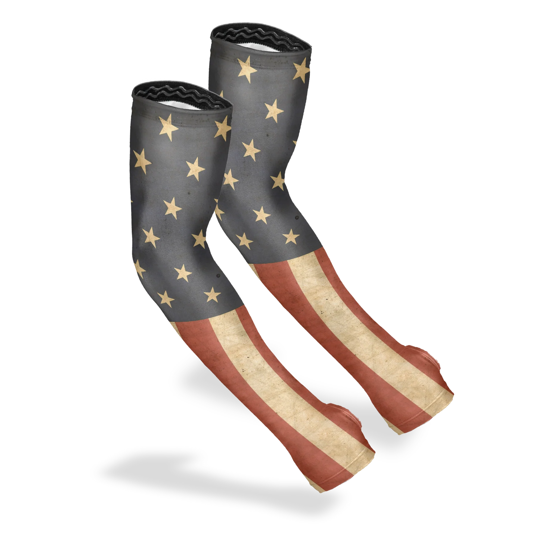 Patriotic American flag design on protective gardening leg warmers