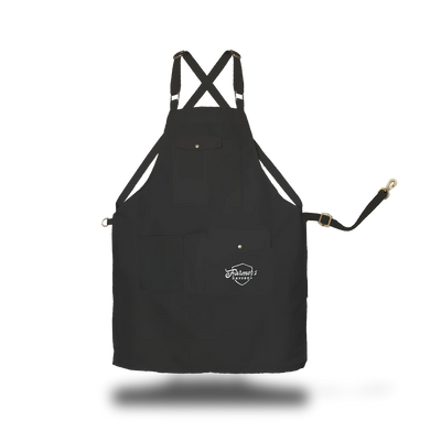 Front view of Black Farmers Defense Lightweight Work Apron featuring logo