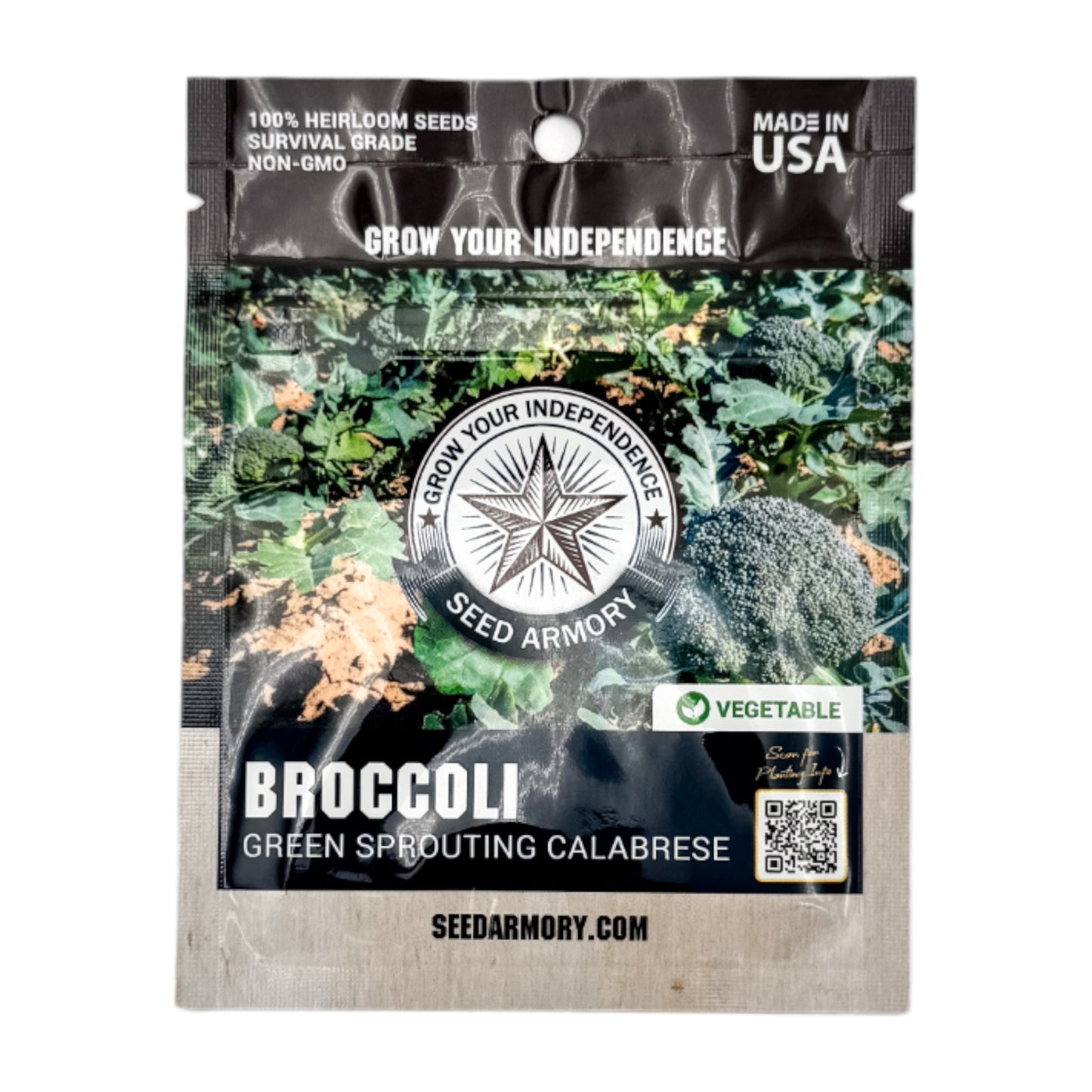Packet of Green Sprouting Calabrese broccoli heirloom seeds