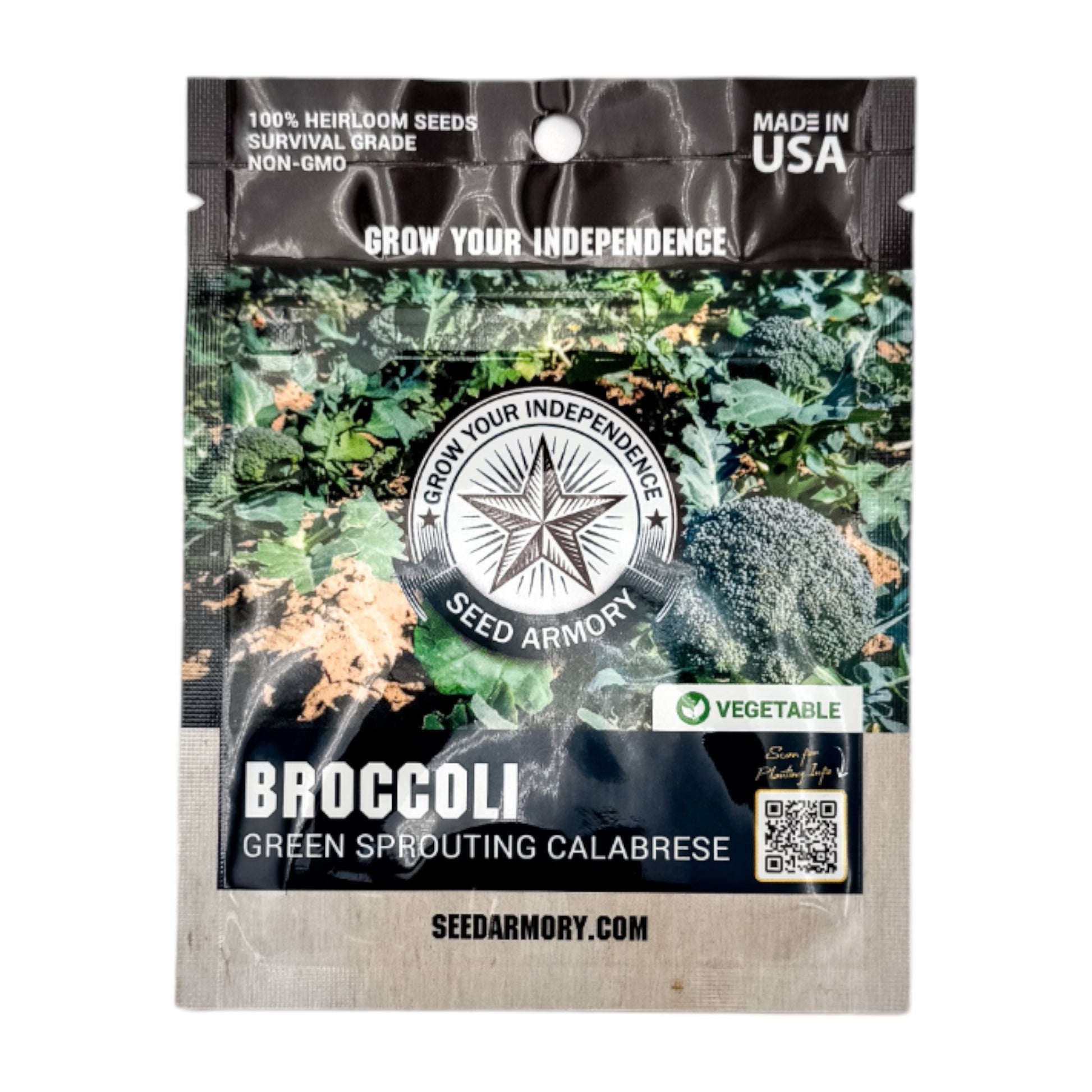 Packet of Green Sprouting Calabrese broccoli heirloom seeds