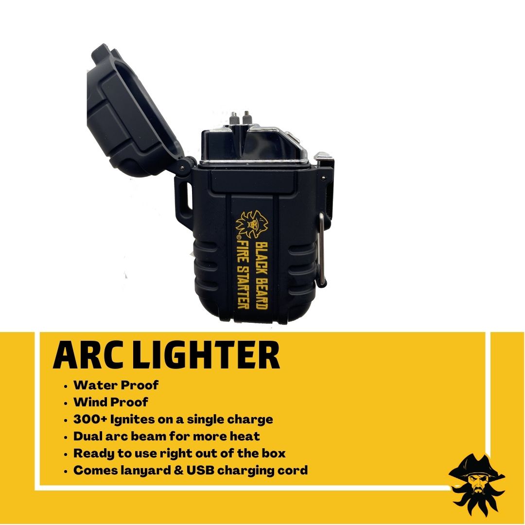 Black Beard Electric Arc Lighter | Fire Starter Kit