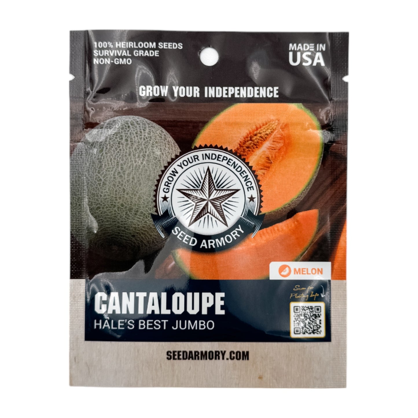 Packet of heirloom Hale's Best Jumbo cantaloupe seeds