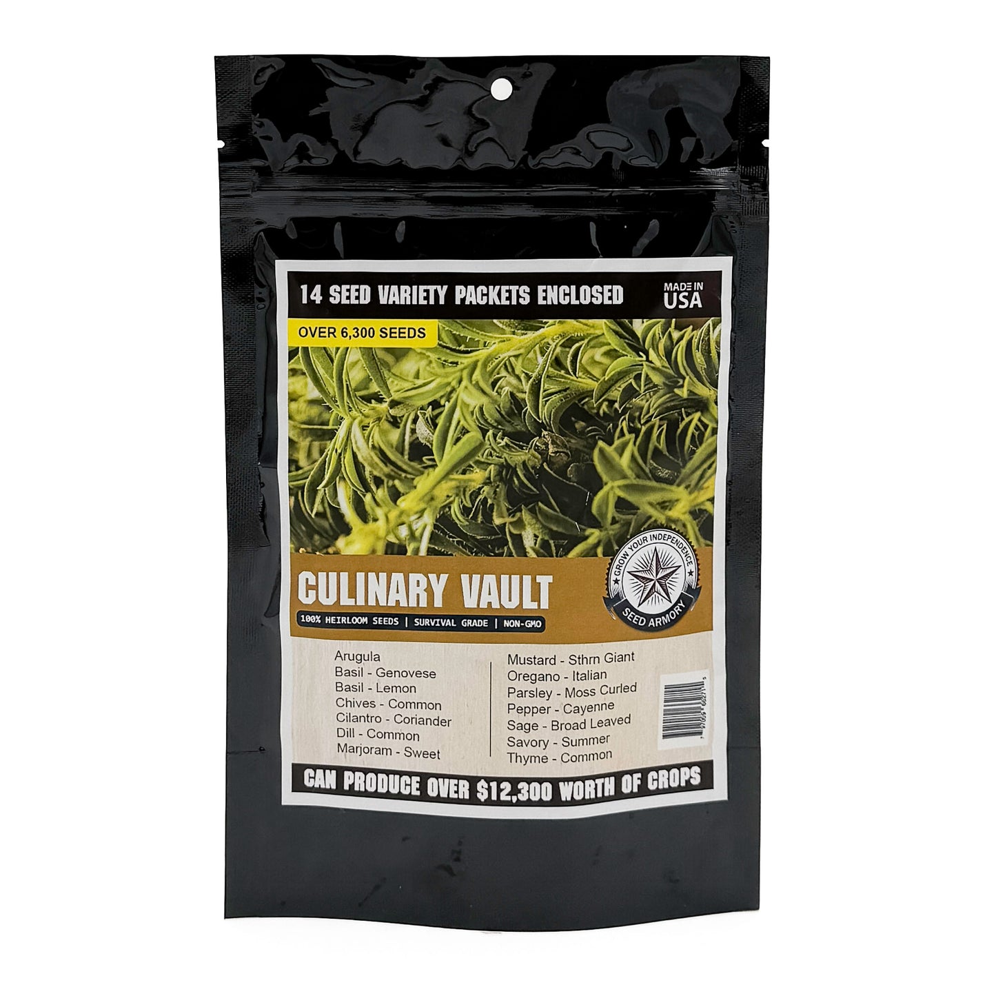 Assorted culinary herb seeds from the Survival Seed Vault Kit
