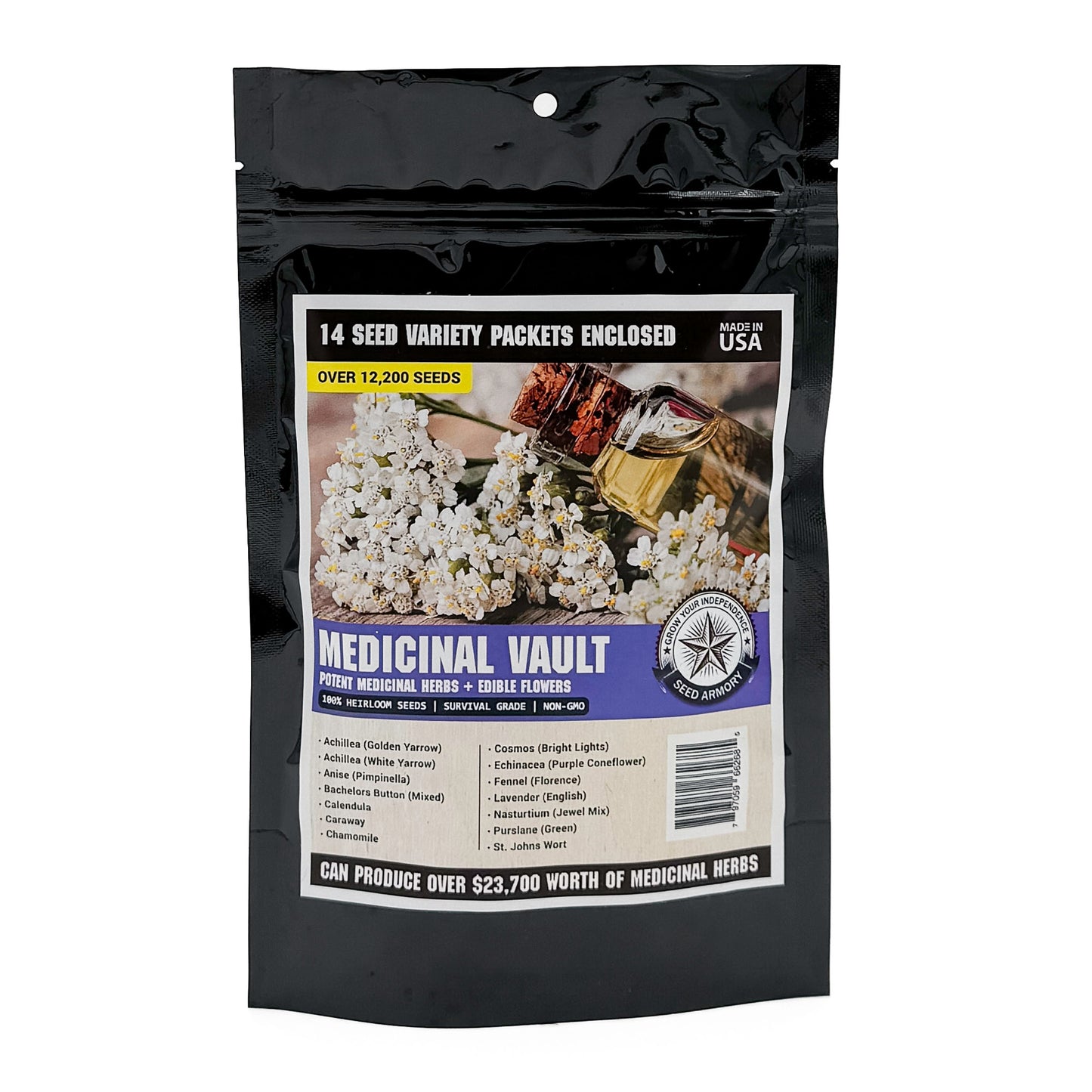 Herbal seed packets for home gardening from the Survival Seed Vault