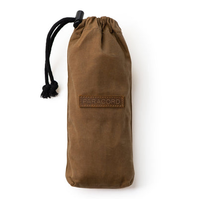 Brown Canvas Bushcraft Bag with a clearly visible brand label