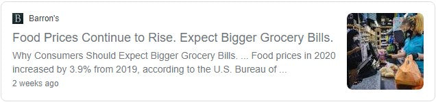 Food Prices Expected to Increase Significantly