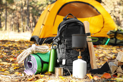 Survial backpack in a natural setting