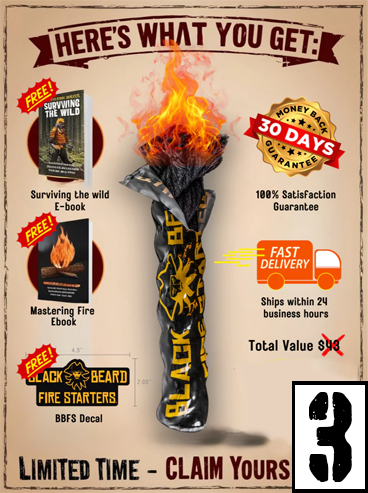 Black Beard Fire Starter Sticks | Fire Starter Tinder