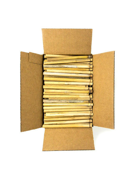 A box of 6mm natural reed tubes for leafcutter bees, displayed on a white background
