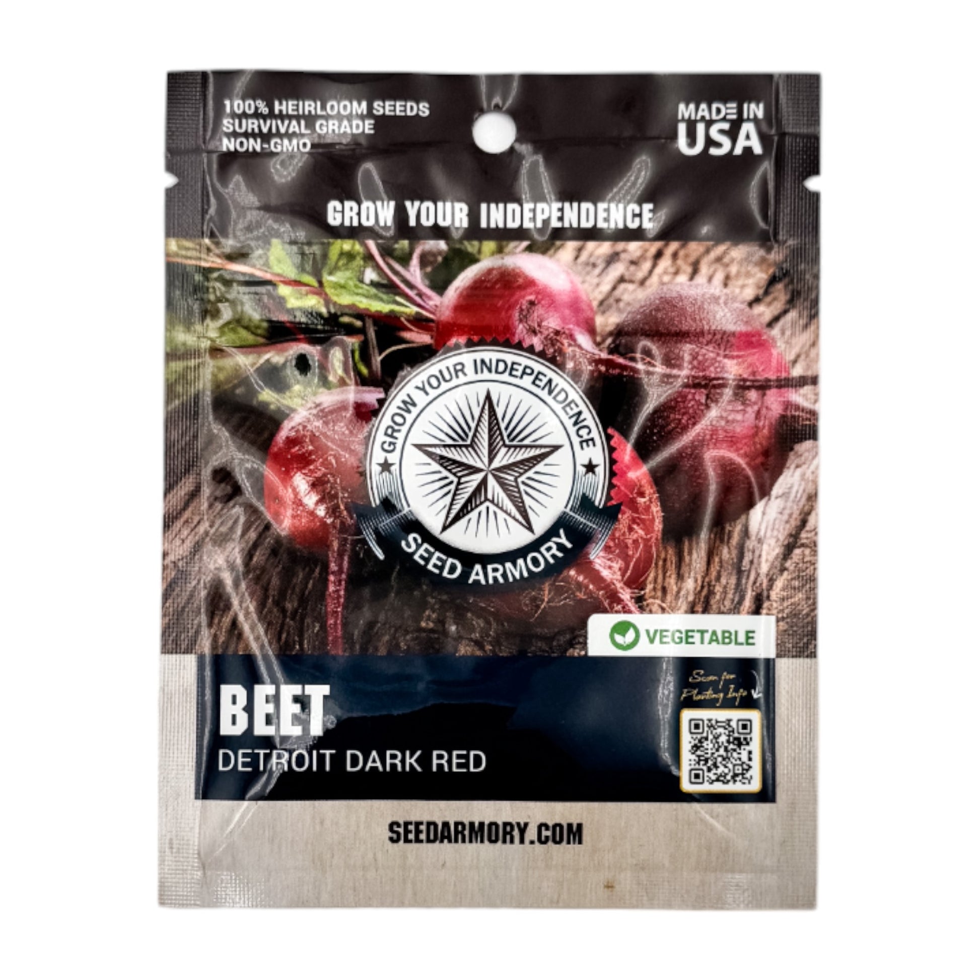 Front of Detroit Dark Red heirloom beet seed packet