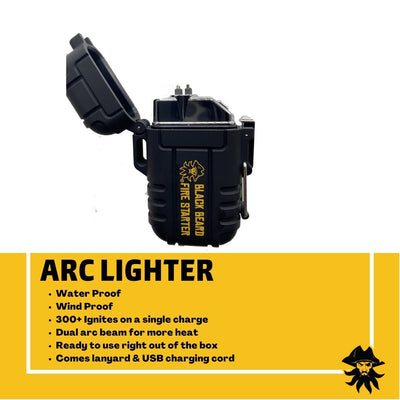 Black Beard Electric Arc Lighter | Fire Starter Kit