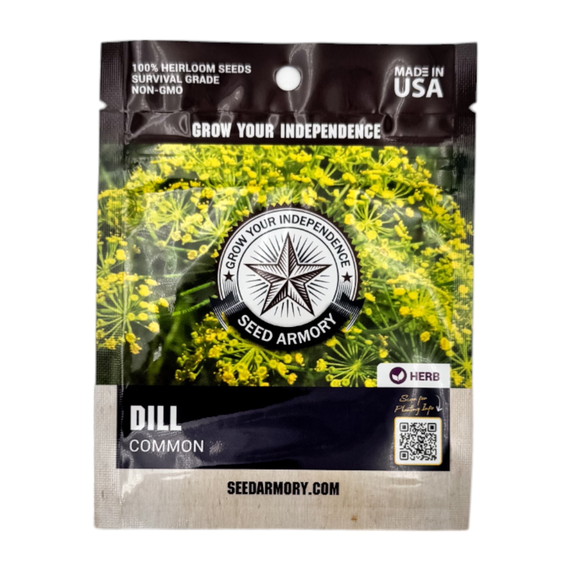 Front packet of Heirloom Dill Common Seeds