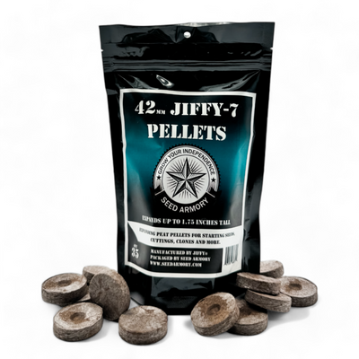 Packaging of Jiffy Pellets (42mm) with pellets arranged around package