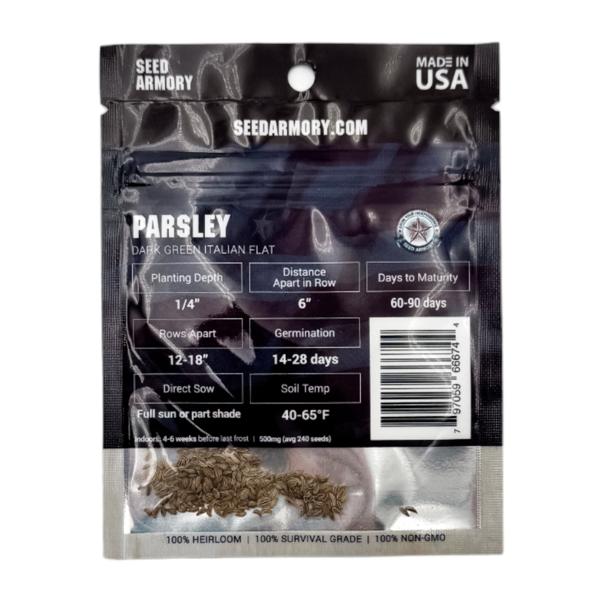 parsley seed planting depth Parsley - Dark Green Italian Flat Seeds in Mylar Packets