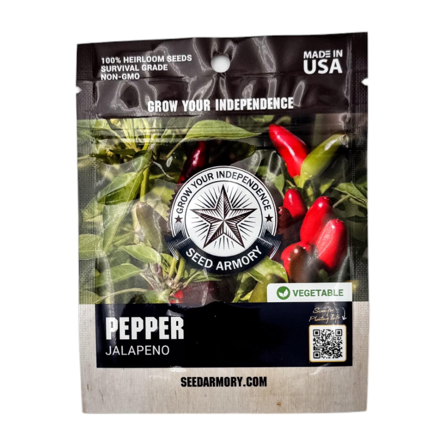 Front packet of Heirloom Jalapeno Pepper seeds