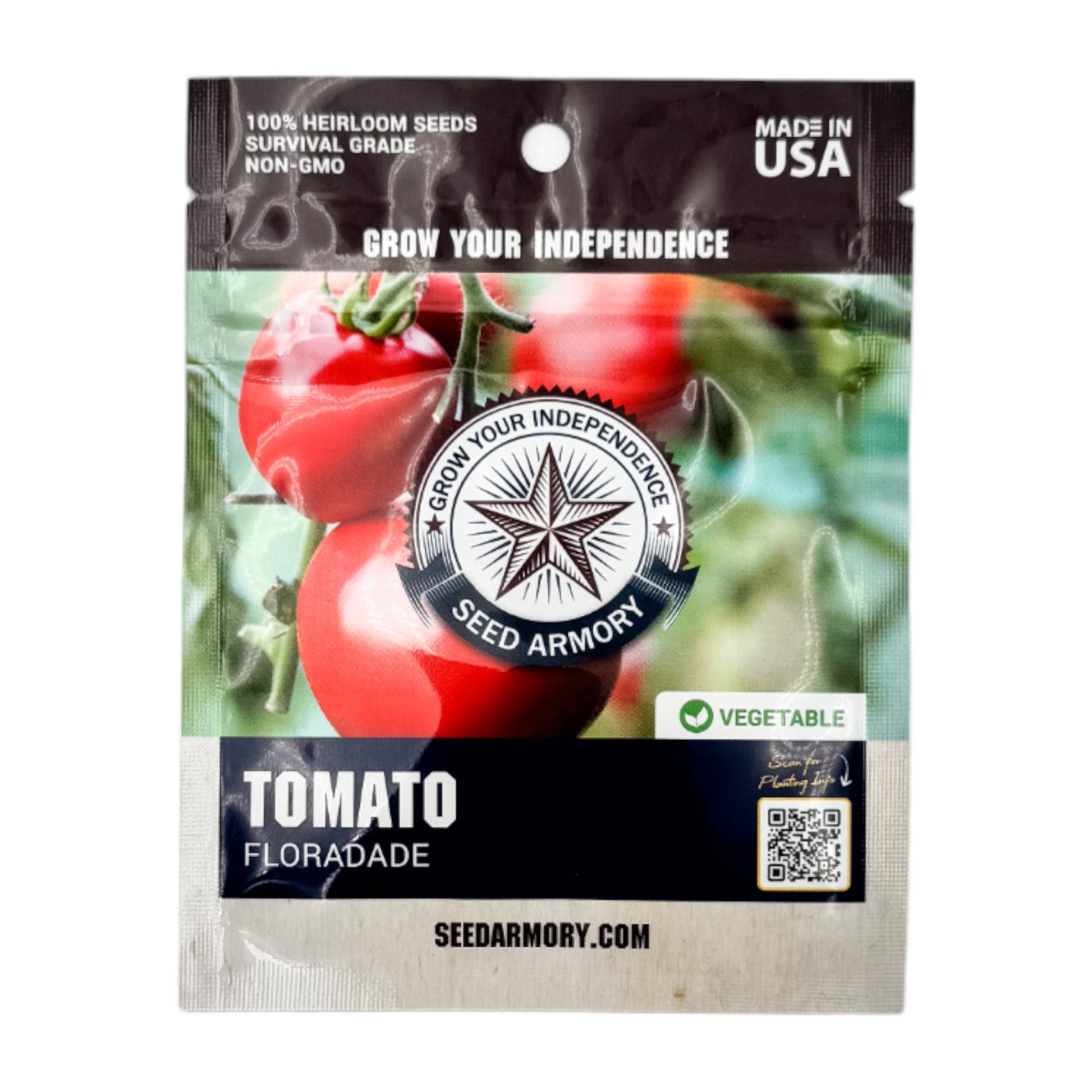 Front packet of Floradade Tomato Heirloom Seeds