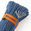Detail of digi-blue gray SurvivorCord with cord construction exposed and visible identification tags