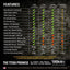 Chart featuring benefits of the ACU old glory survivorcord, weight, and dimensions