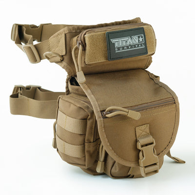 HB10 10L Tactical Drop Leg Bag with nylon construction and dedicated cell phone compartment