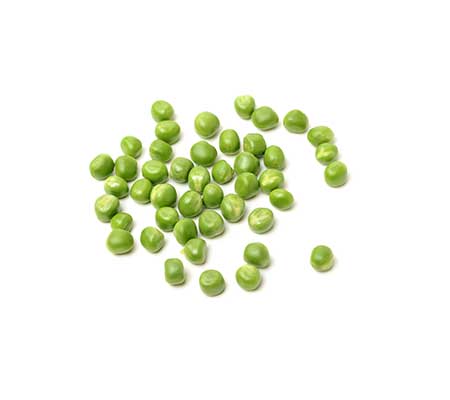 Pile of 'Dark Seeded Perfection' pea seeds against a white background